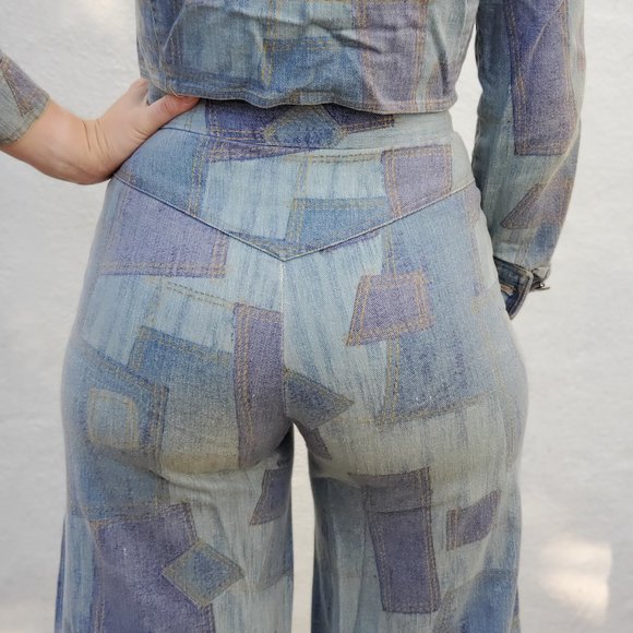 vintage 1970s patchwork suit - Picture 9 of 11